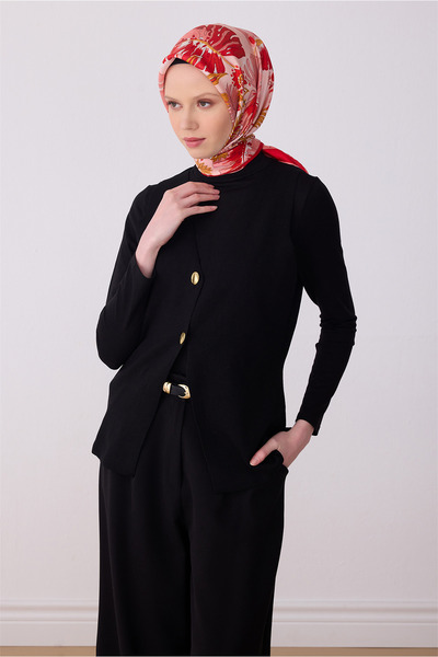 Belli Red Pink Multicolor Floral Pattern 100% Twill Silk Scarf 4323-52