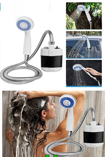 Ru Collective USB Şarjlı El Duş Pompası Taşınabilir Kamp Tatil Seyahat Banyo ...