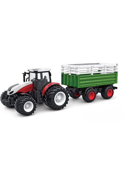 Amewi Tractor cu transportor de animale LiIon 500mAh Alb/6+