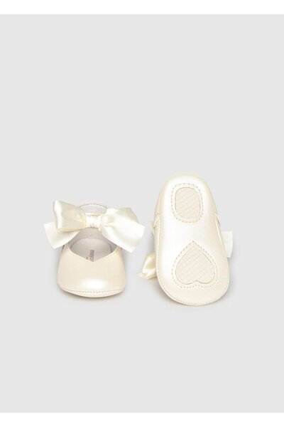 MAYORAL Newborn Baby Girl Bowknot Booties Shoes Cream