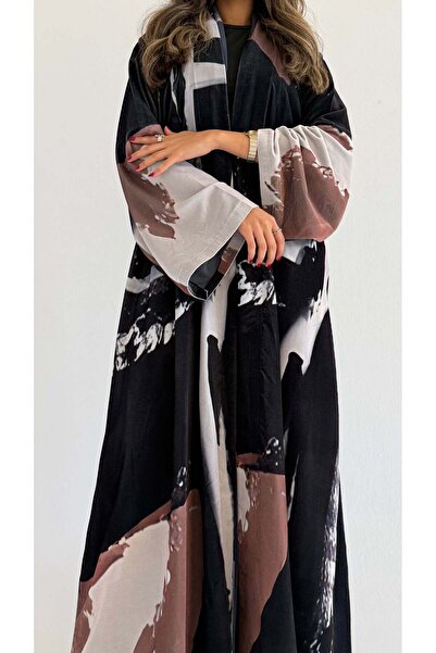 AYA MWT884 - عباية مخمل طباعة