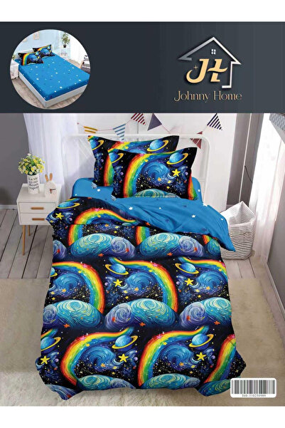 FIONNA.RO Finet Duvet Cover Set With Stretchy 1 Person - Rainbow In Space