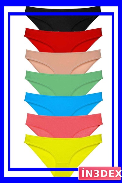İN3DEX 7-Piece Lycra Women's Slip Panties Set with Multiple Color Options