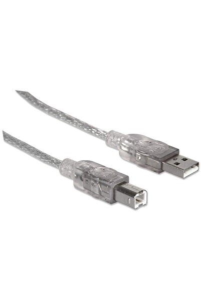 MANHATTAN Cablu USB A -> B 1,80 m Argintiu