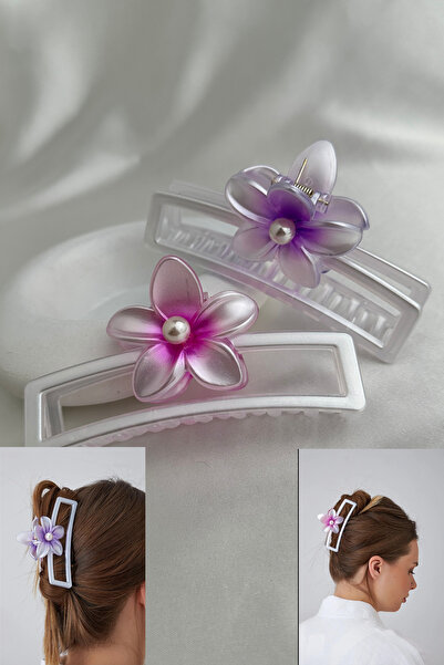 Modex Pearl Detail Colorful Clover Rectangular Clasp Buckle (11cm)