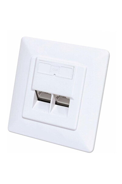 Intellinet Priză de perete cu 2 porturi Cat6 10G RJ45 STP albă