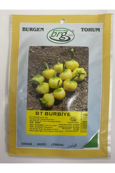 burgen tohum BT Burbiye Sarı Yuvarlak Acı Biber Tohumu 10 gram