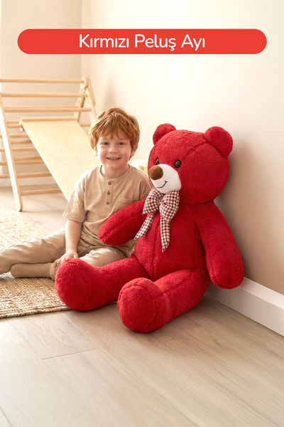 ROZİTOYS 80 Cm Büyük Boy Yumuşak Papyonlu Oyuncak Ayıcık