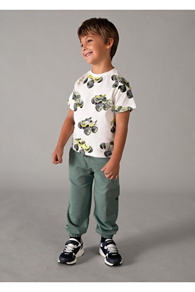 MAYORAL Pantaloni tricotați pentru băieți cu buzunare cargo, verzi