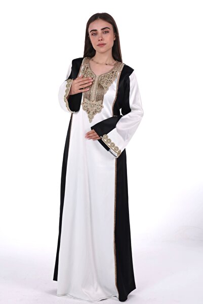 al bent al sharqieh Women's satin jalabiya dress (embroidered satin jalabiya)