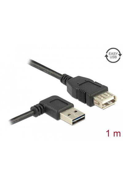 DELOCK Adaptor USB versiunea A -> A St/Bu 1,00 m 90° sw Easy USB