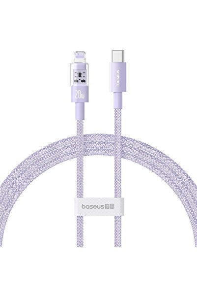 Baseus Καλώδιο γρήγορης φόρτισης Gem USB-C σε IP 1 μ. 20 W Μωβ