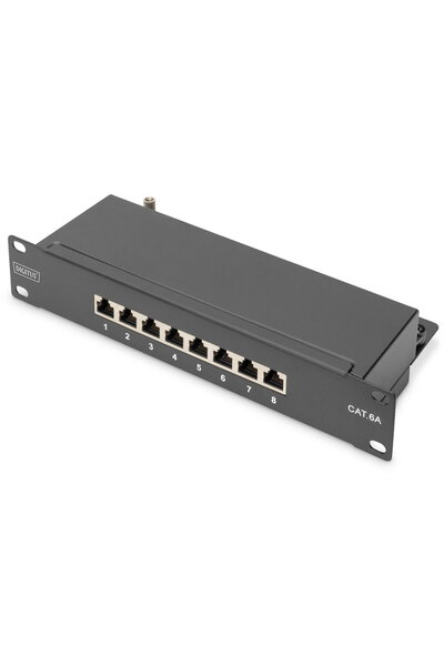 Digitus Patch Panel 8 Porturi, Digitus, 1U, CAT6a, Negru