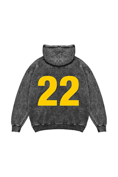 Sekizbiraltı Flawless22 Τυπωμένο Oversize Unisex Πλενόμενο Μαύρο Hoodie