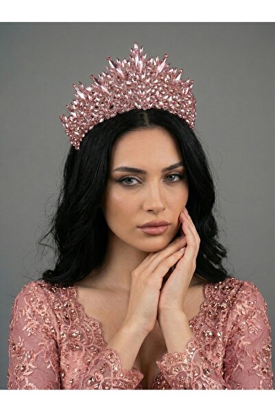 Magic Tiara El Yapımı Kristal Gelin Tacı – Işıltılı ve Modern Tasarım