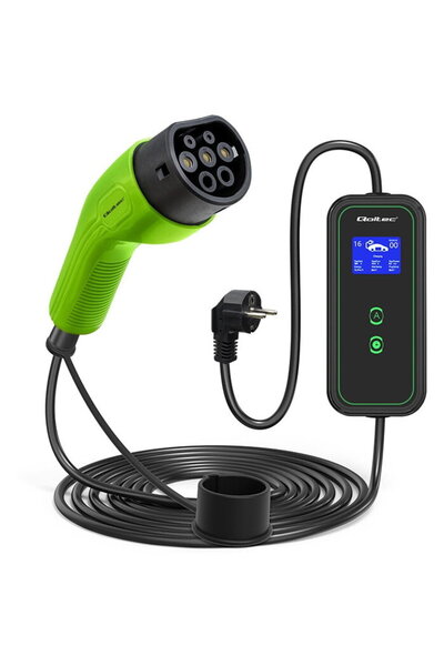 Qoltec Încărcător mobil pentru vehicule electrice 2 în 1 tip 2, 3,5 kW
