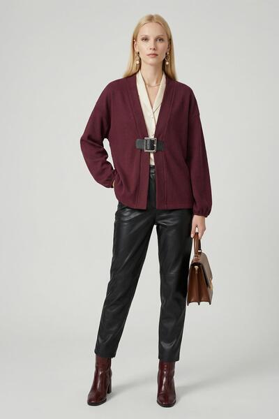 Rays 3123A Front Belted Kimono Plum