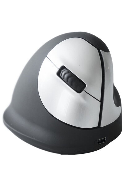 R-GO Tools Mouse Bluetooth ergonomic HE pentru dreptaci, negru/argintiu