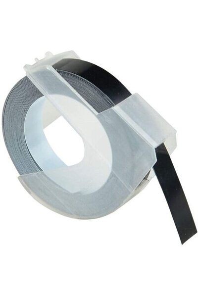 Dymo 3D етикетна лента 9 мм x 3 м, пластмасова, гланцирана, черна