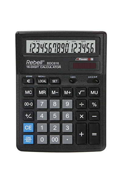 rebell Calculator de birou, 16 cifre, 193 x 143 x 38 mm, BDC 616 - negru