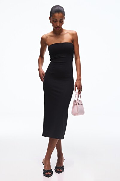 Bershka Bandeau triko midi elbise