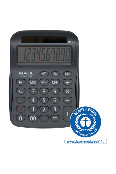 MAUL Calculator de birou MJ555, 8 cifre, fabricat din plastic reciclat, alime...
