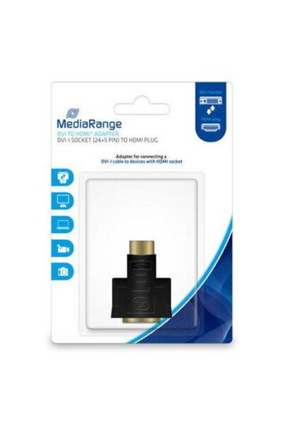 MediaRange Adaptor DVI-I mascul (24+5 pini)/HDMI mamă, negru