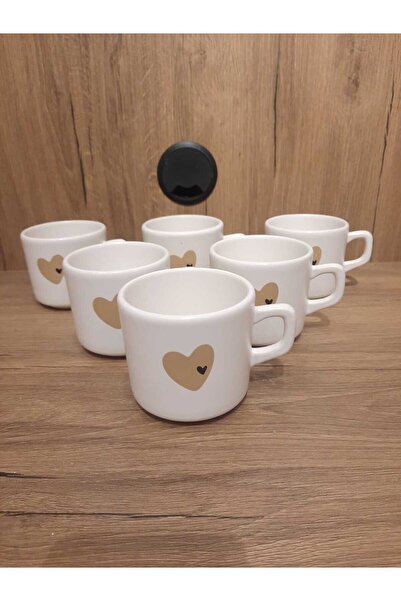 Keramika 6 LI ÇAY FİNCANI KALPLİ / SEVGİLİLER GÜNÜ