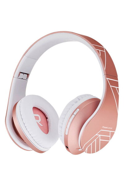 PowerLocus Căști wireless Bluetooth P2 pentru copii (auriu roz)