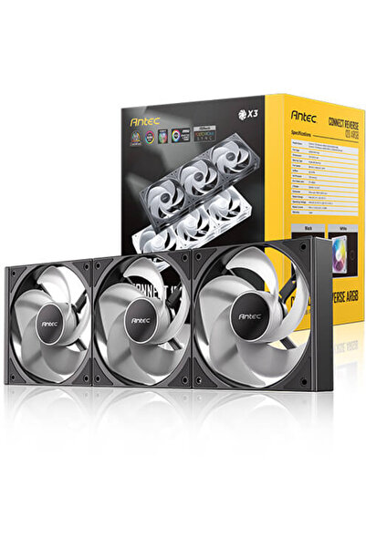 ANTEC Set de 3 LED-uri Connect 120 Reverse ARGB PWM Negre