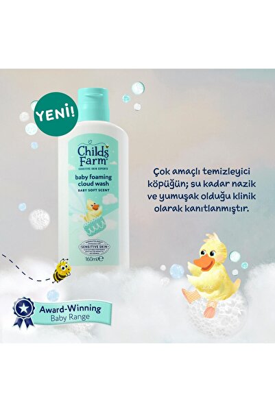 Childs Farm Aloe Vera ve Salatalık Özlü Yenidoğan Köpük Bebek Şampuan 160 ml