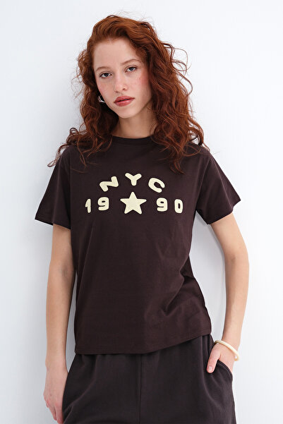 Addax Nyc 1990 Written T-Shirt P10411-D13