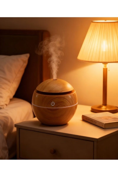 BASEL MAİSON Ahşap Tasarımlı USB Şarjlı Aromaterapi Difüzör Hava Nemlendirici...