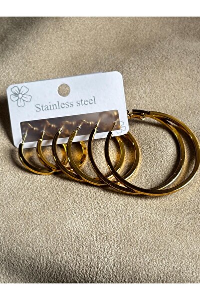 bijoux uniques Women's 316L Steel 2cm 3cm 4cm Multiple Hoop Earrings