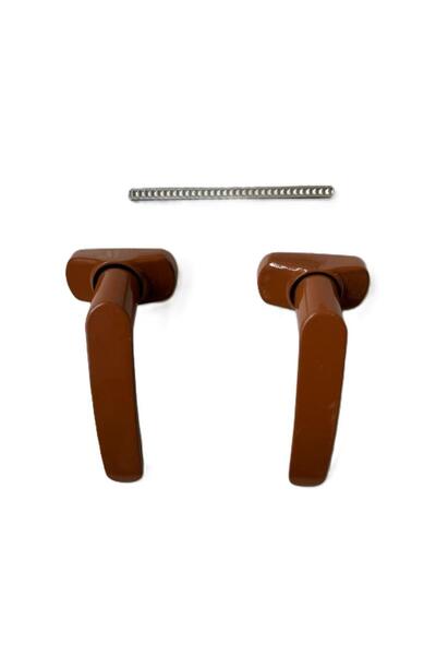 KATAR مقبض باب من الألومنيوم بنابض ضغط، لون بني 8003