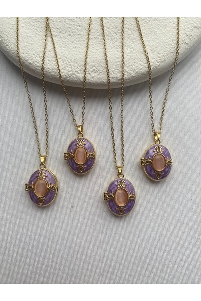 COLLECTİON Vintage Oval kapaklı Madalyon Kolye-anı kolyesi -fotoğraf koyulabilir