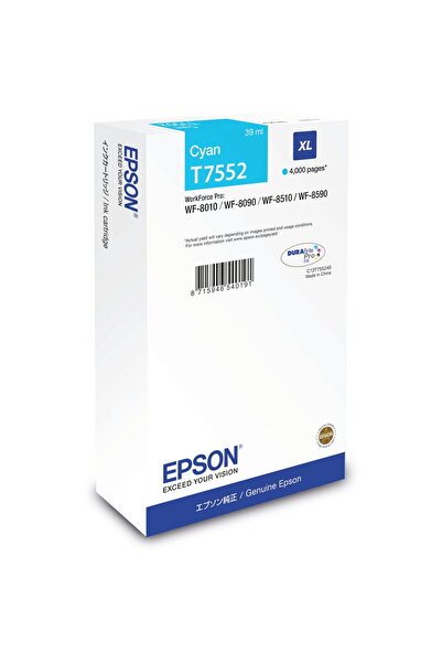 EPSON Мастилен патрон T7552 циан 140 г