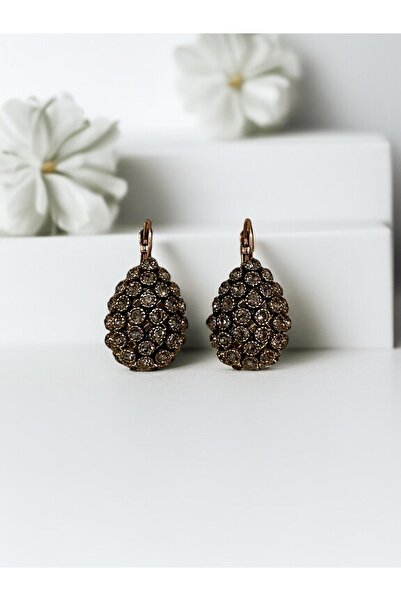 FAYRA ACCESSORIES Diamond Mounted Zircon Stone Cluster Earrings