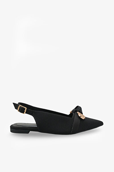 İNNABUTİKK Γυναικεία πλεκτά παπούτσια μπαλέτου Greta με πέτρες - Μαύρο