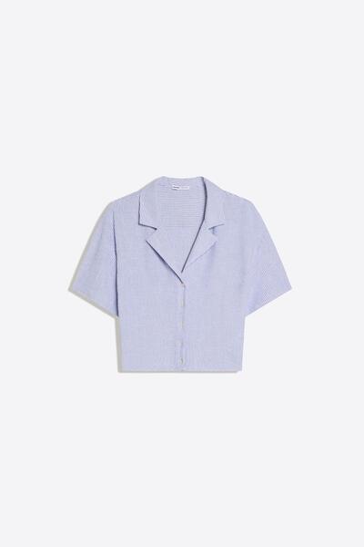 Bershka Kısa kollu rustik gömlek