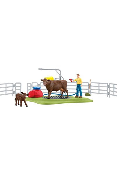 SCHLEICH set de figurine, Farm World, centru de spălare a vacilor