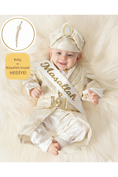 Harry&Millie Baby Boy Circumcision Gift, Baby Gift with Gold Belt, Mashallah ...