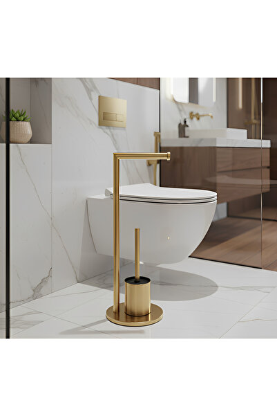 Herum Toilet paper holder, toilet brush holder and toilet brush set, stainles...