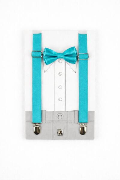 Kuraff Giyim Girls' and Boys' Suspender and Bow Tie Set for Shows & Special O...