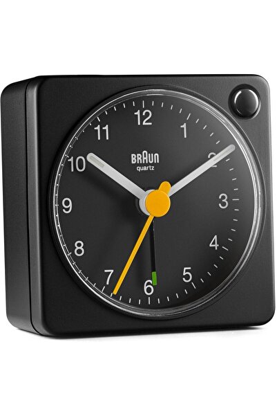 Braun Ceas de birou BC 02 XB cu cuarț negru cu întrerupător