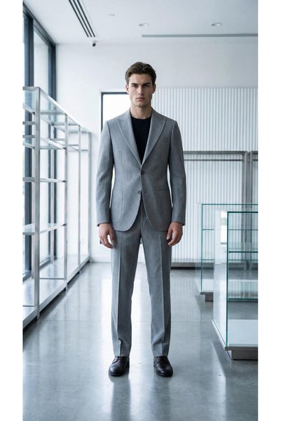 CLISHE Erkek Slim Fit Torba Cep Beli Lastikli Takım Elbise