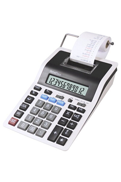 rebell Calculator cu bandă, 12 cifre, 219 x 154 x 58 mm, PDC 20 - alb/negru