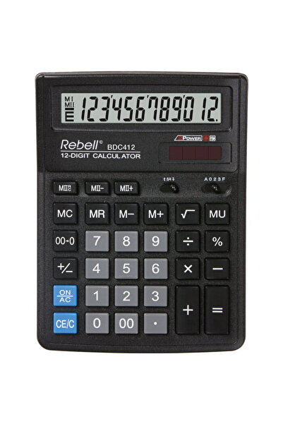 rebell Calculator de birou, 12 cifre, 193 x 143 x 38 mm, BDC 412 - negru