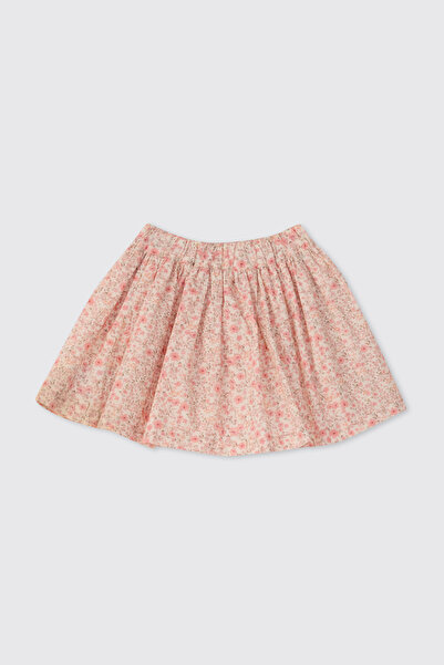 Panço Kız Bebek Çiçek Desenli Ekru Etek