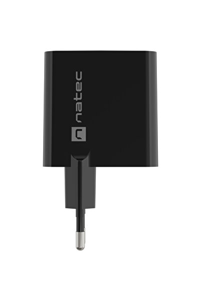 Natec Încărcător USB Ribera, 1x USB-A + 1x USB-C 45W, Negru